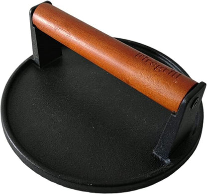 Burger Press 7.08" Round & 8.3”X4.3”Rectangle Heavy-Duty Cast Iron Smash Meat