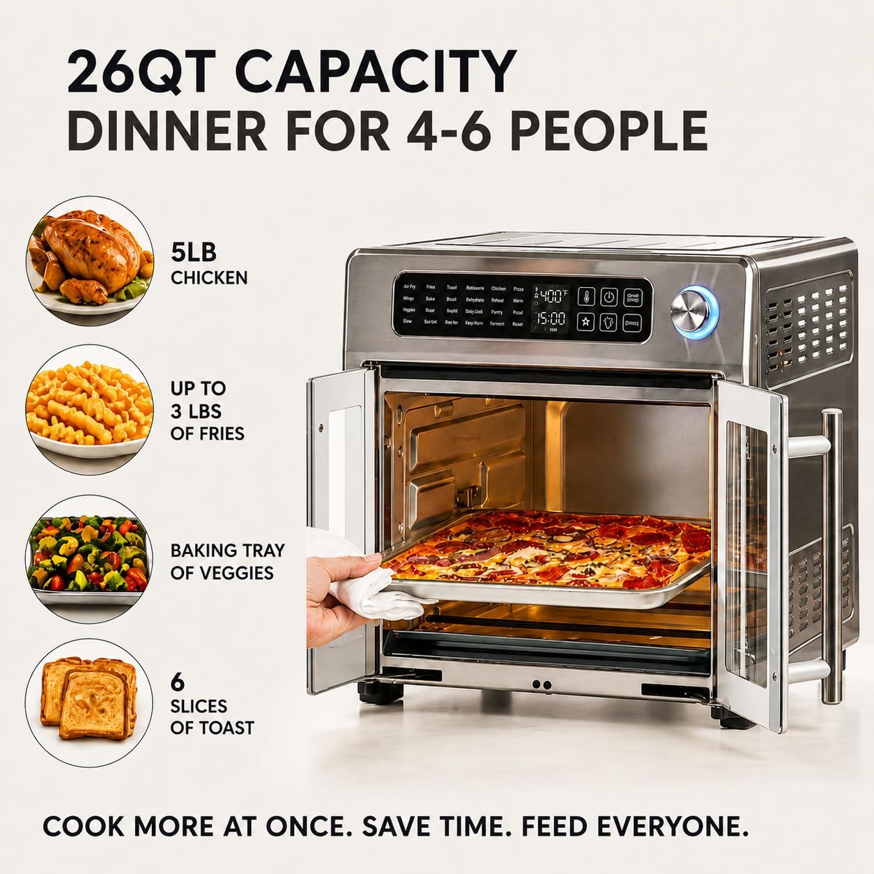 Emeril Lagasse 26QT French Door Multi-Function Air Fryer Toaster Oven
