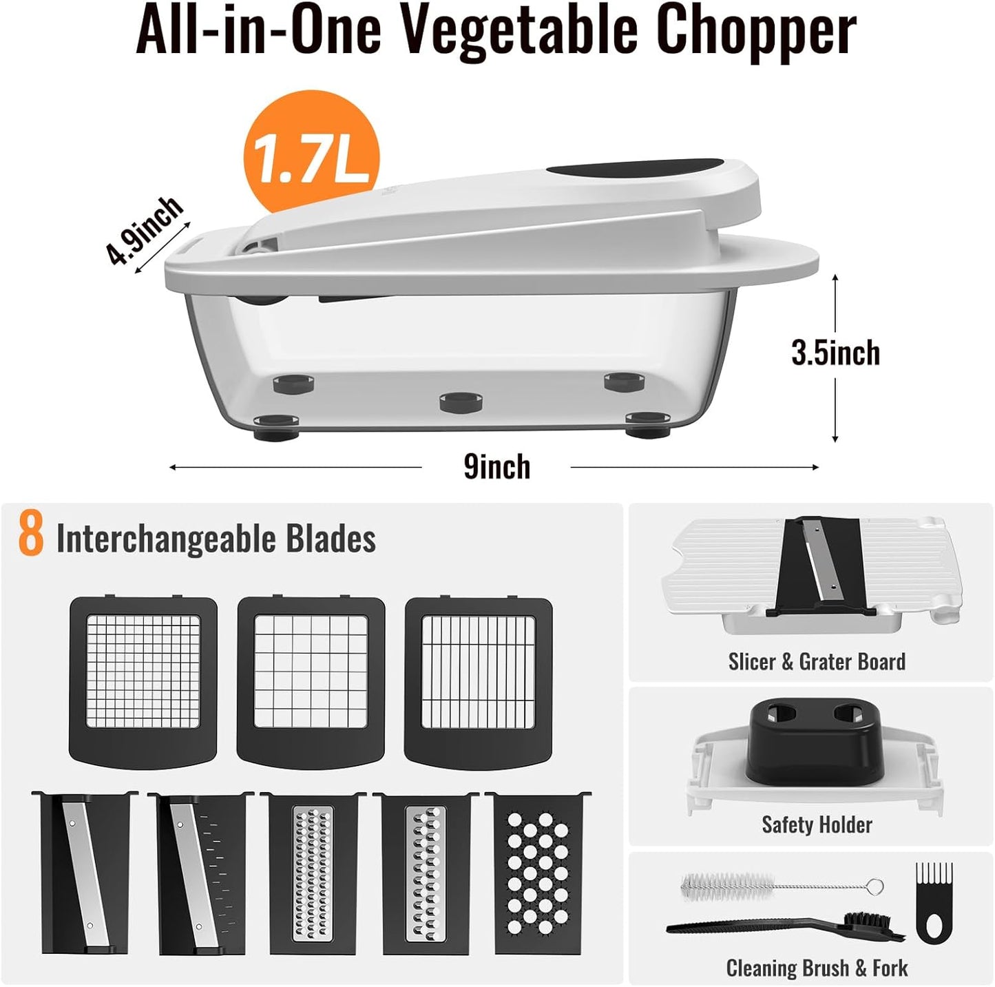 8-Blade Vegetable Chopper & Slicer