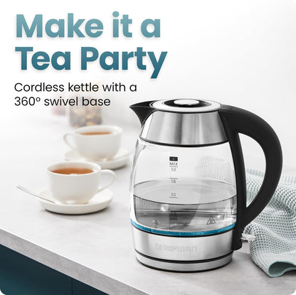 Chefman 1.8L Electric Glass Kettle
