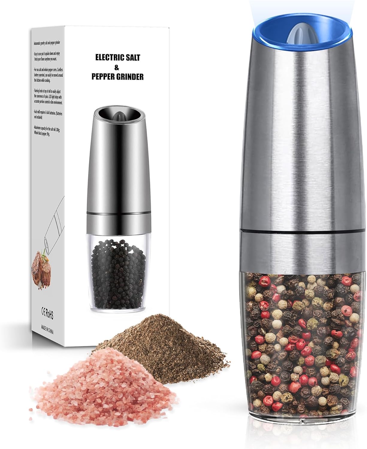 Gravity Electric Salt & Pepper Grinder Set