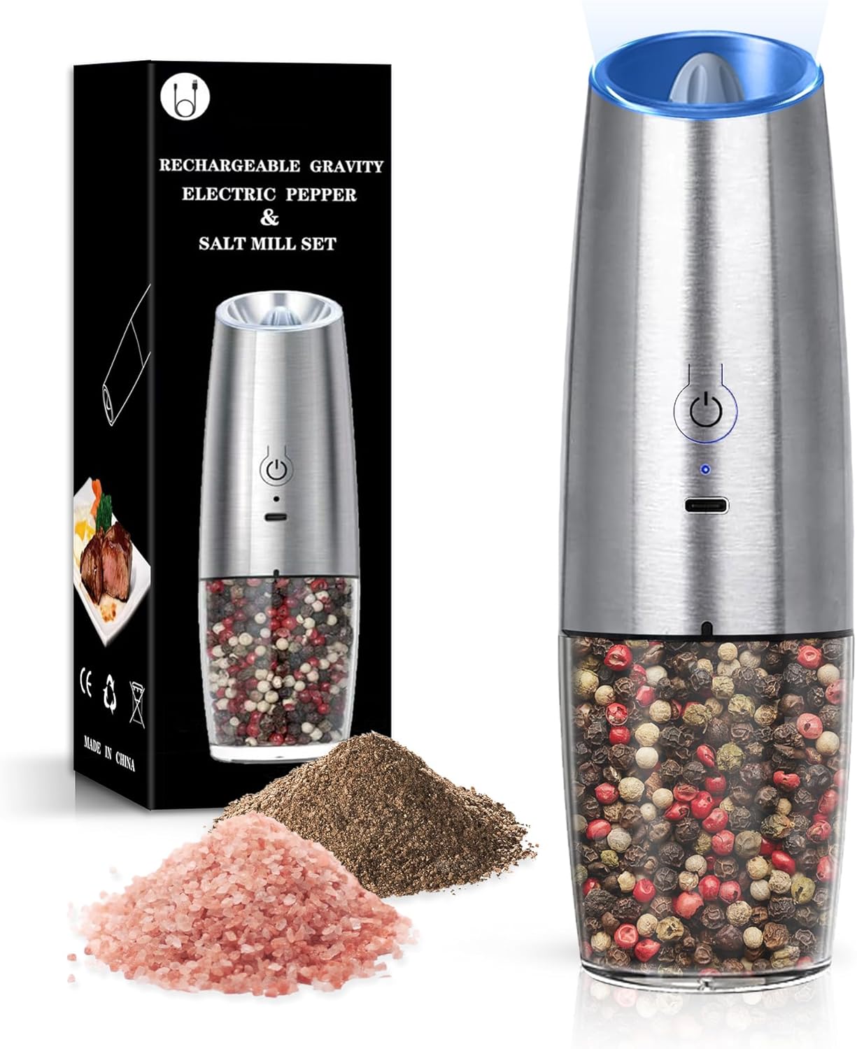 Gravity Electric Salt & Pepper Grinder Set