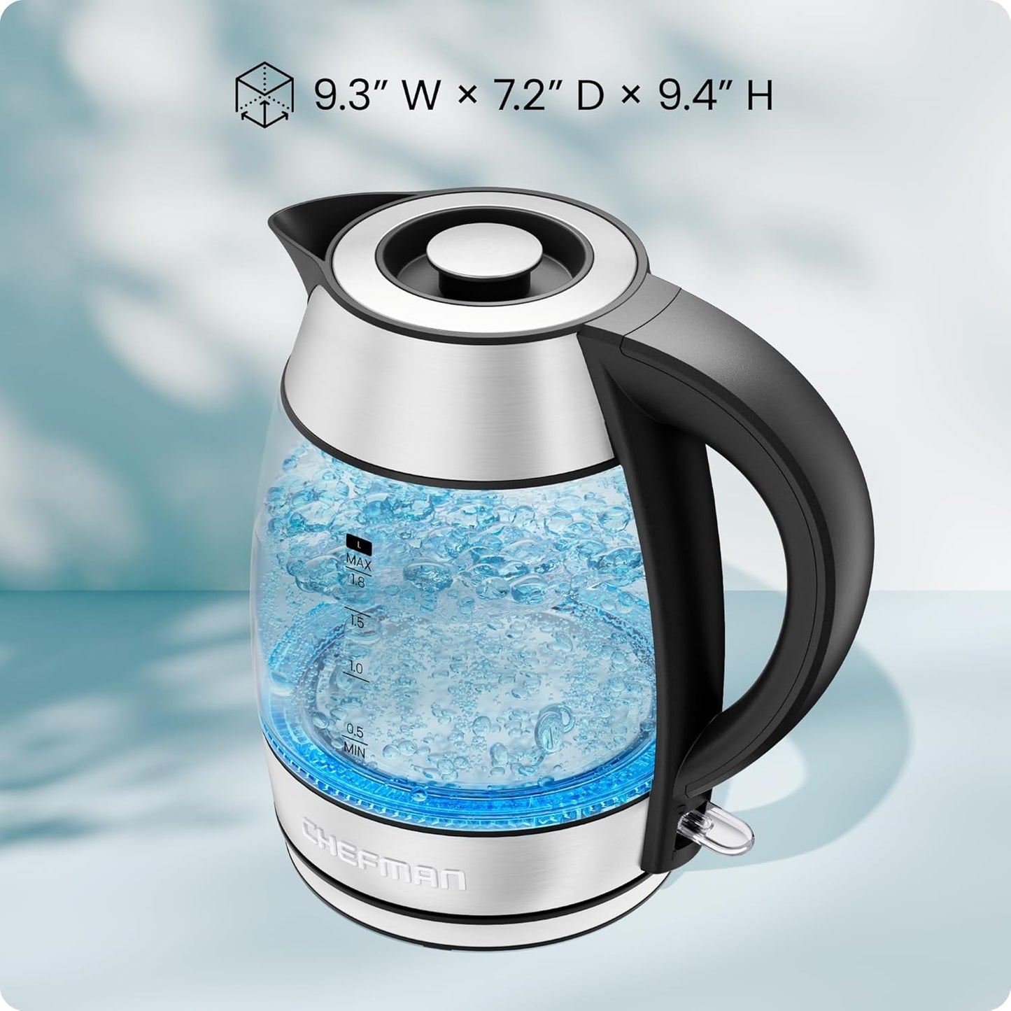 Chefman 1.8L Electric Glass Kettle