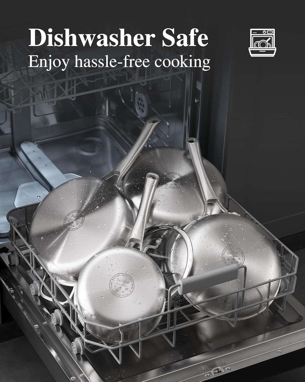 Stainless Steel Cookware Set,Tir-Ply Pots and Pans Set