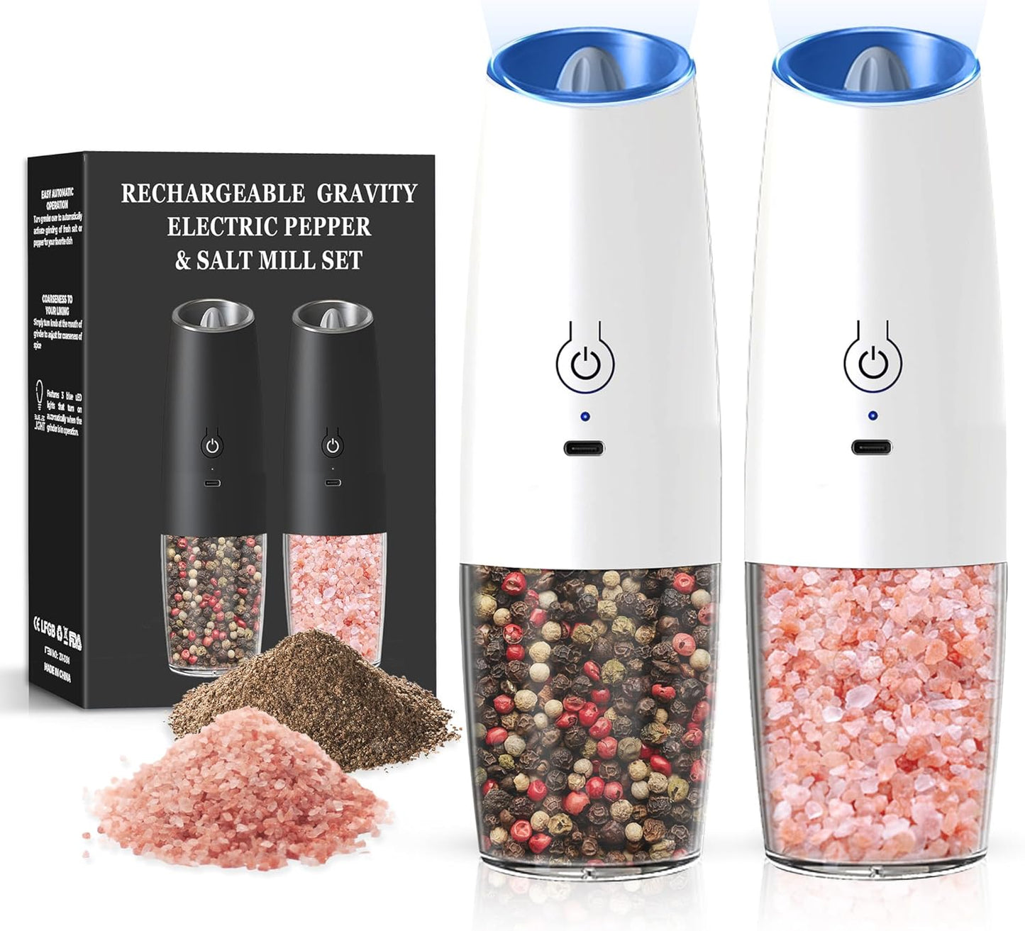Gravity Electric Salt & Pepper Grinder Set