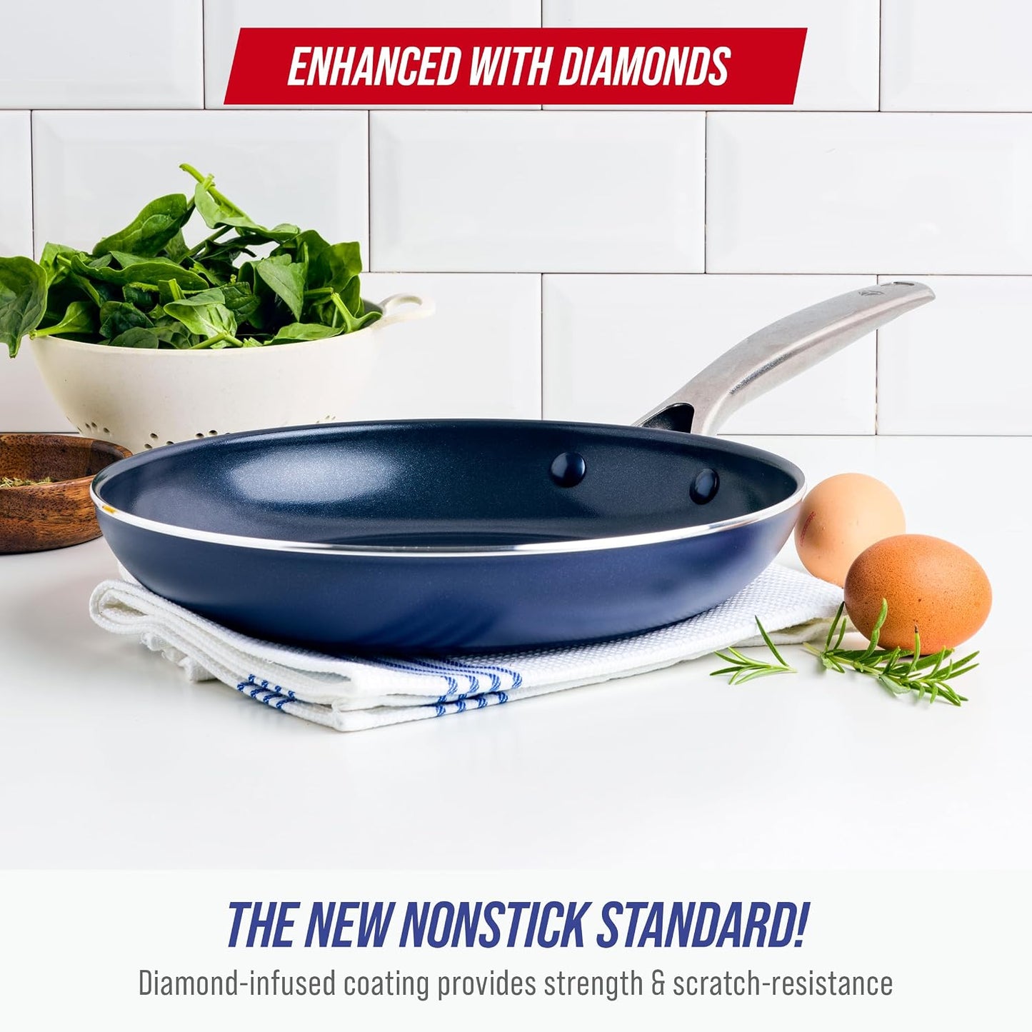 Blue Diamond 10" Diamond Infused Ceramic Non-stick Frying Pan Skillet