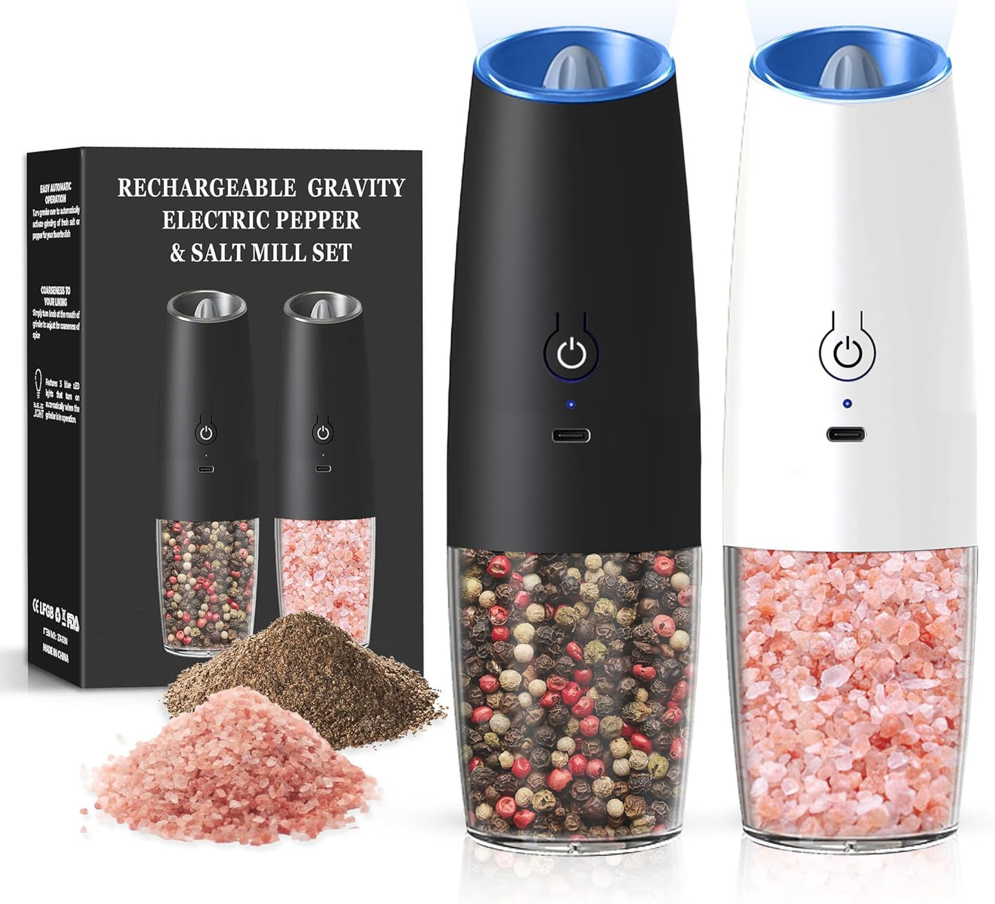 Gravity Electric Salt & Pepper Grinder Set