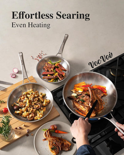 Stainless Steel Cookware Set,Tir-Ply Pots and Pans Set