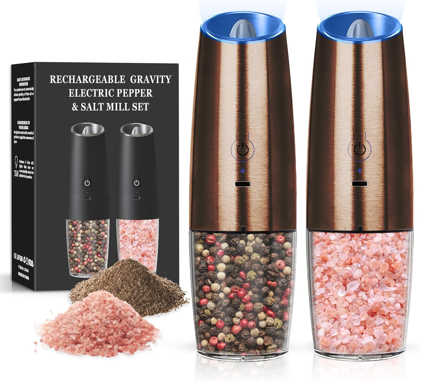 Gravity Electric Salt & Pepper Grinder Set