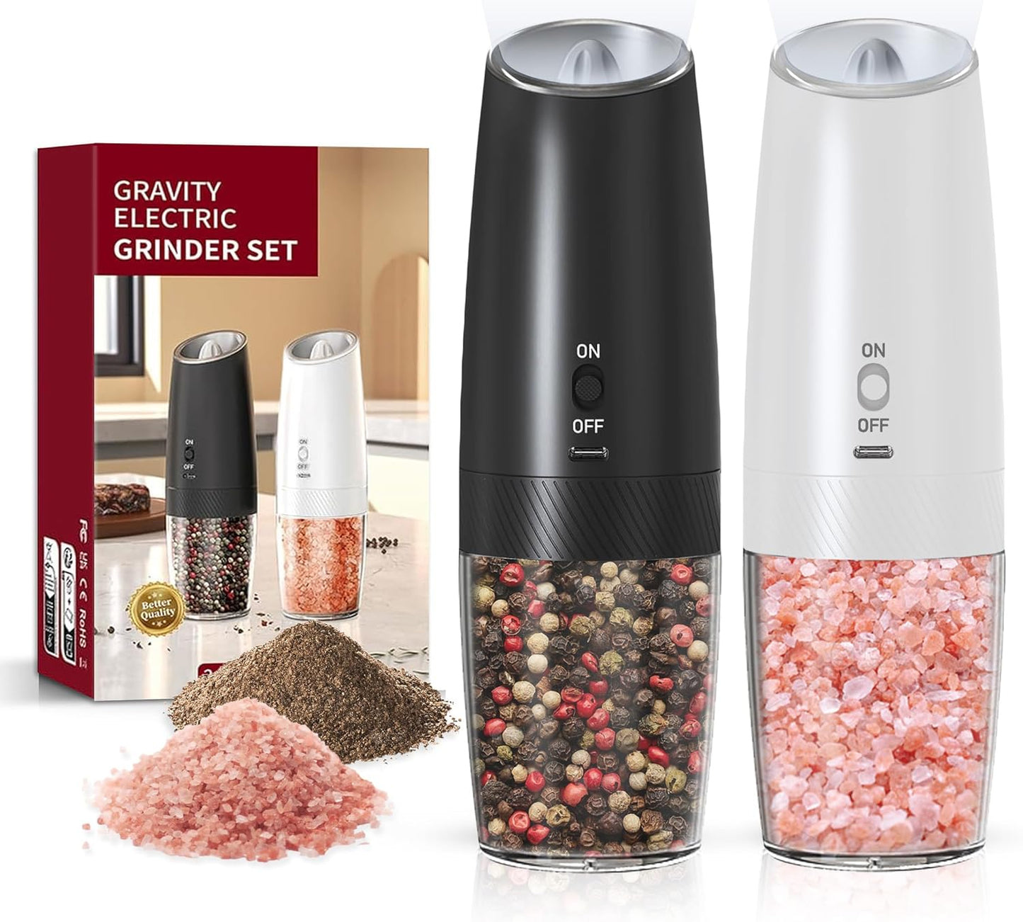Gravity Electric Salt & Pepper Grinder Set
